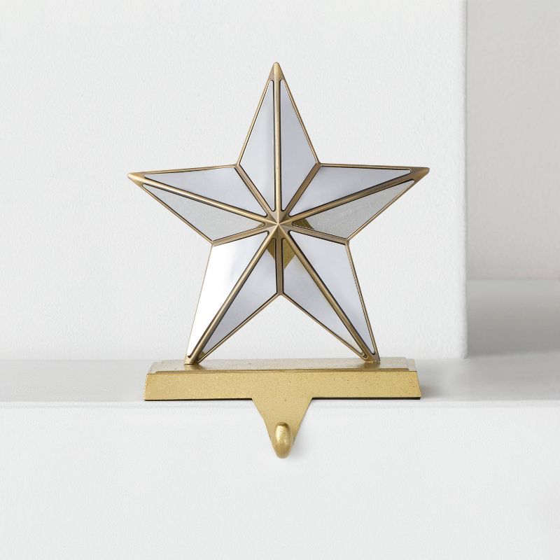 Mirrored Metal Star Stocking Holder with Gold Base - Wondershop™ | Target