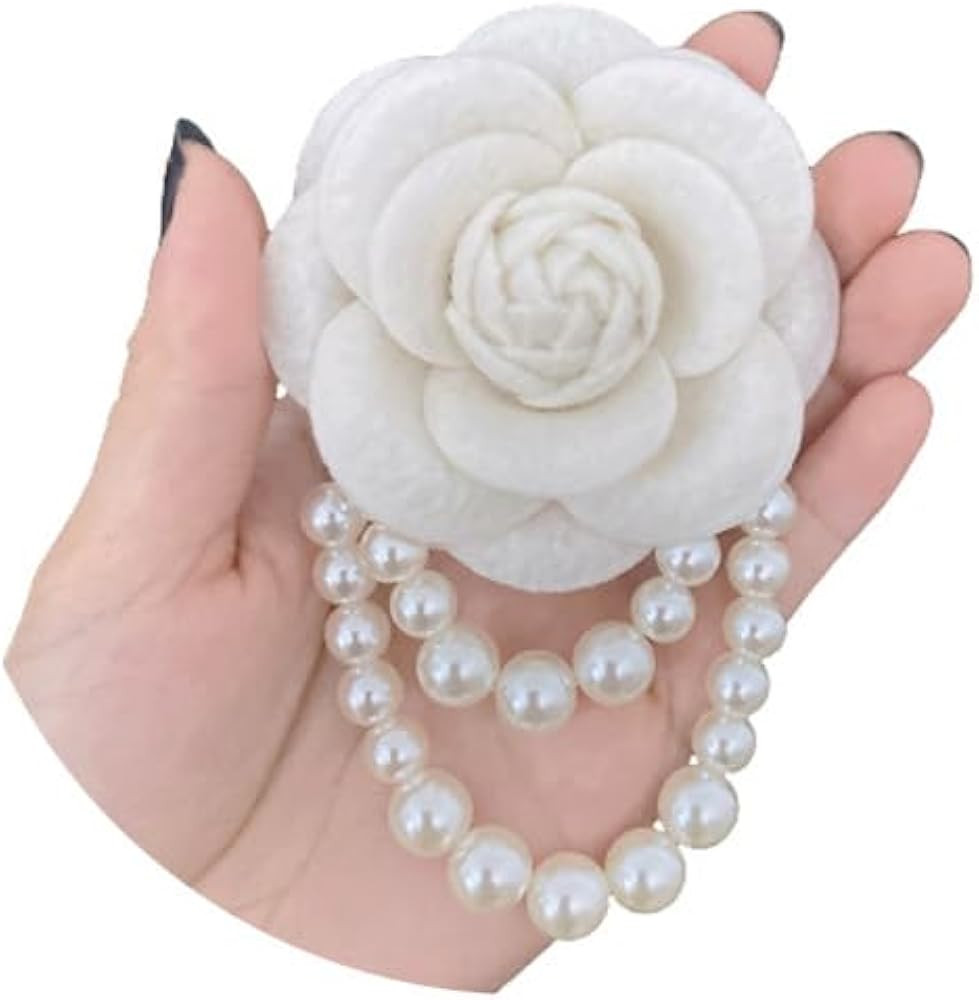 FUTIMELY Elegant Camellia Flower Pearl Brooch Pin for Women Girls,Vintage Floral Hairpin Headpiec... | Amazon (US)