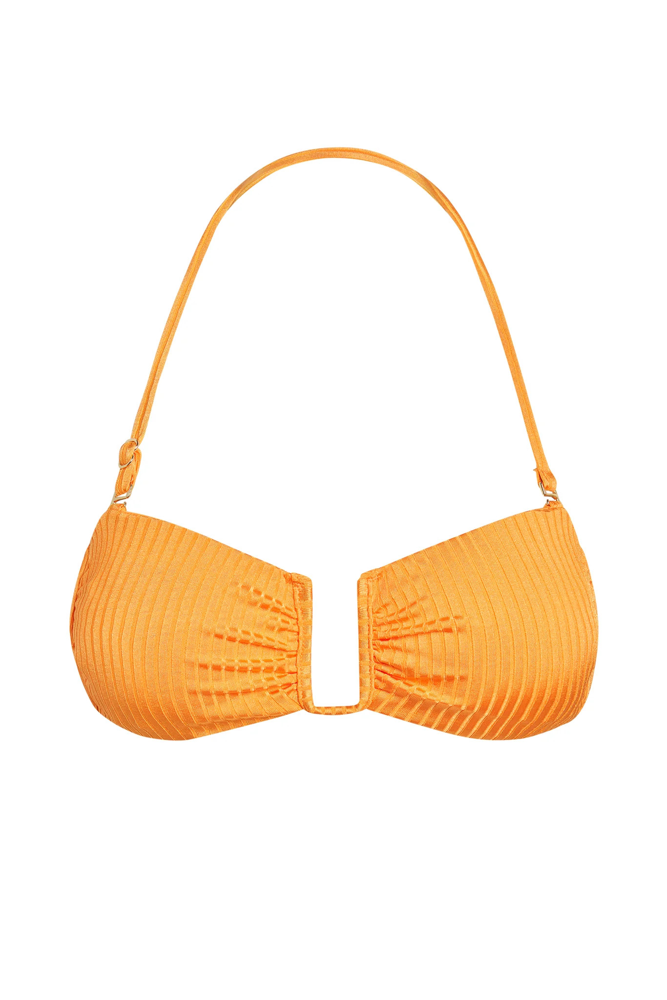 St. Martinique Bandeau - Clementine Wide Rib | Monday Swimwear