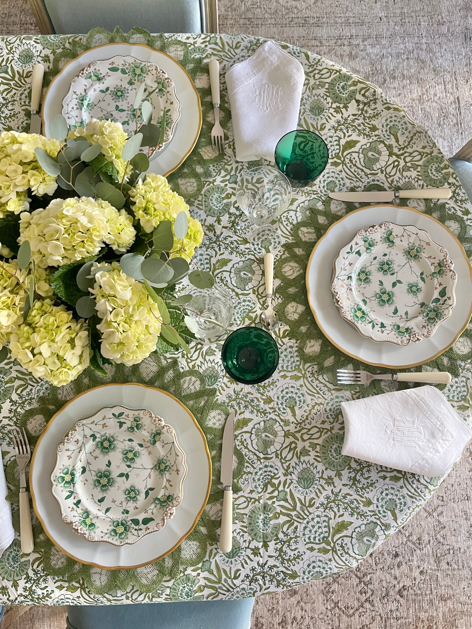 Garden dining comes inside! Mix it up - I put antique china plates that belonged to my grandmother with a fun blockprint tablecloth,  colorful placemats, and vintage green goblets I’ve collected. Dinner is served!

#LTKSeasonal #LTKHome #LTKParties
