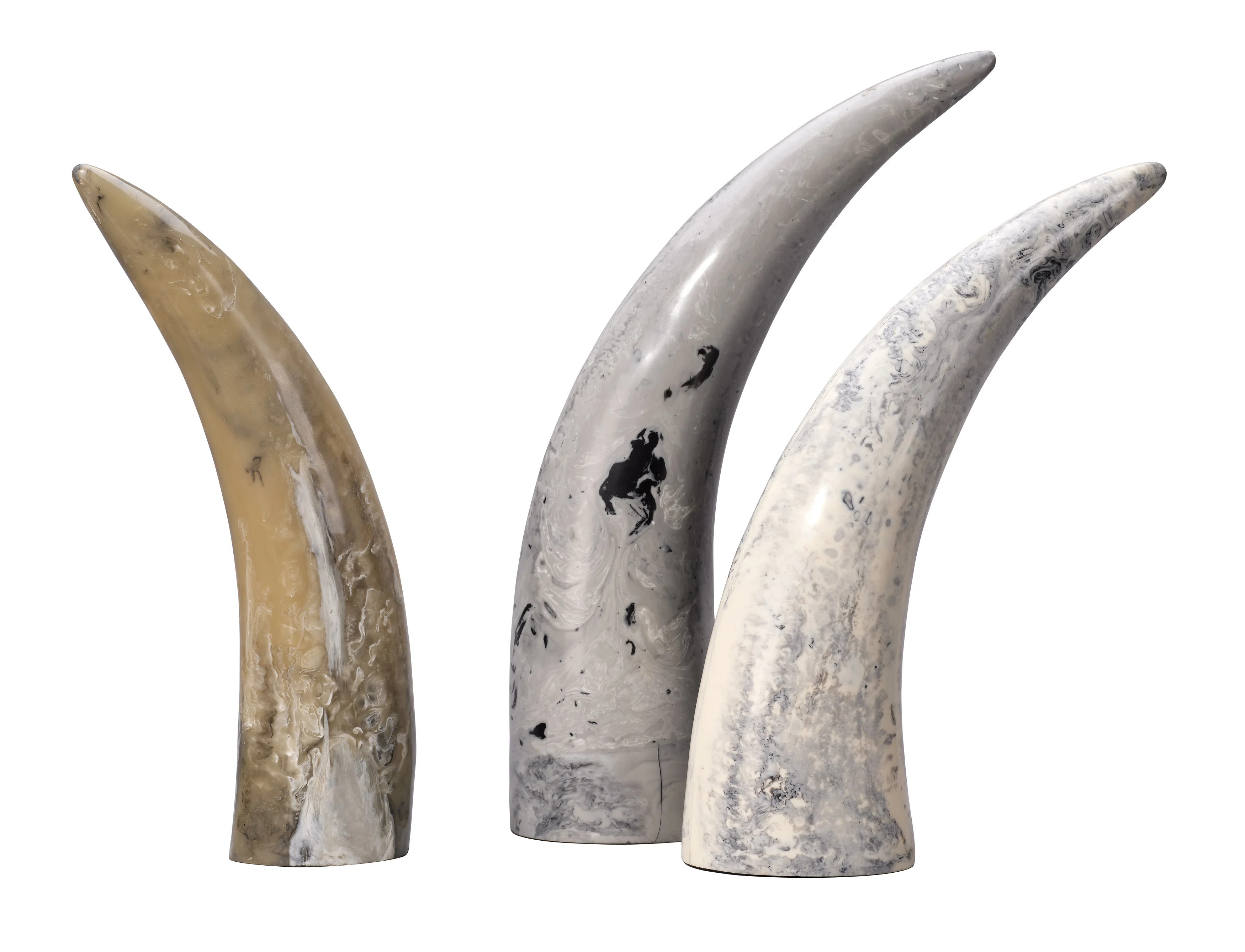 3 Piece Variegated Horn Sculpture Set | Wayfair North America
