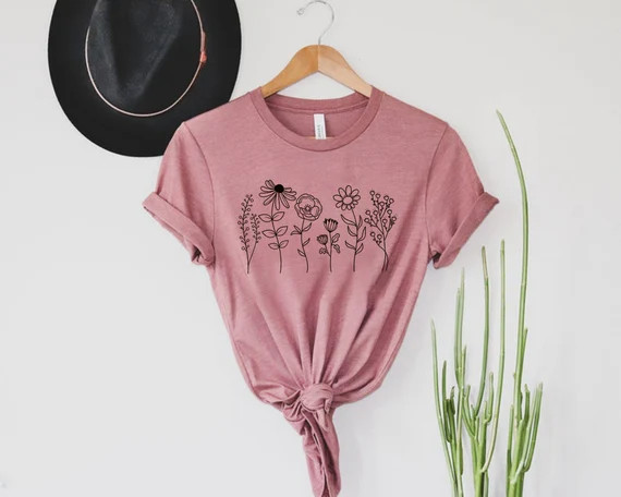 Wild Flowers Shirt, Wildflower Tshirt, Floral Shirt, Botanical Shirt, Flower Shirt, Nature Lover Shi | Etsy (ES)