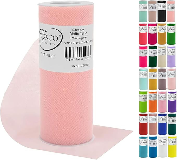 Expo International Decorative Matte Tulle, Lightweight Polyester Tulle Fabric for Tutus, Costumes... | Amazon (US)