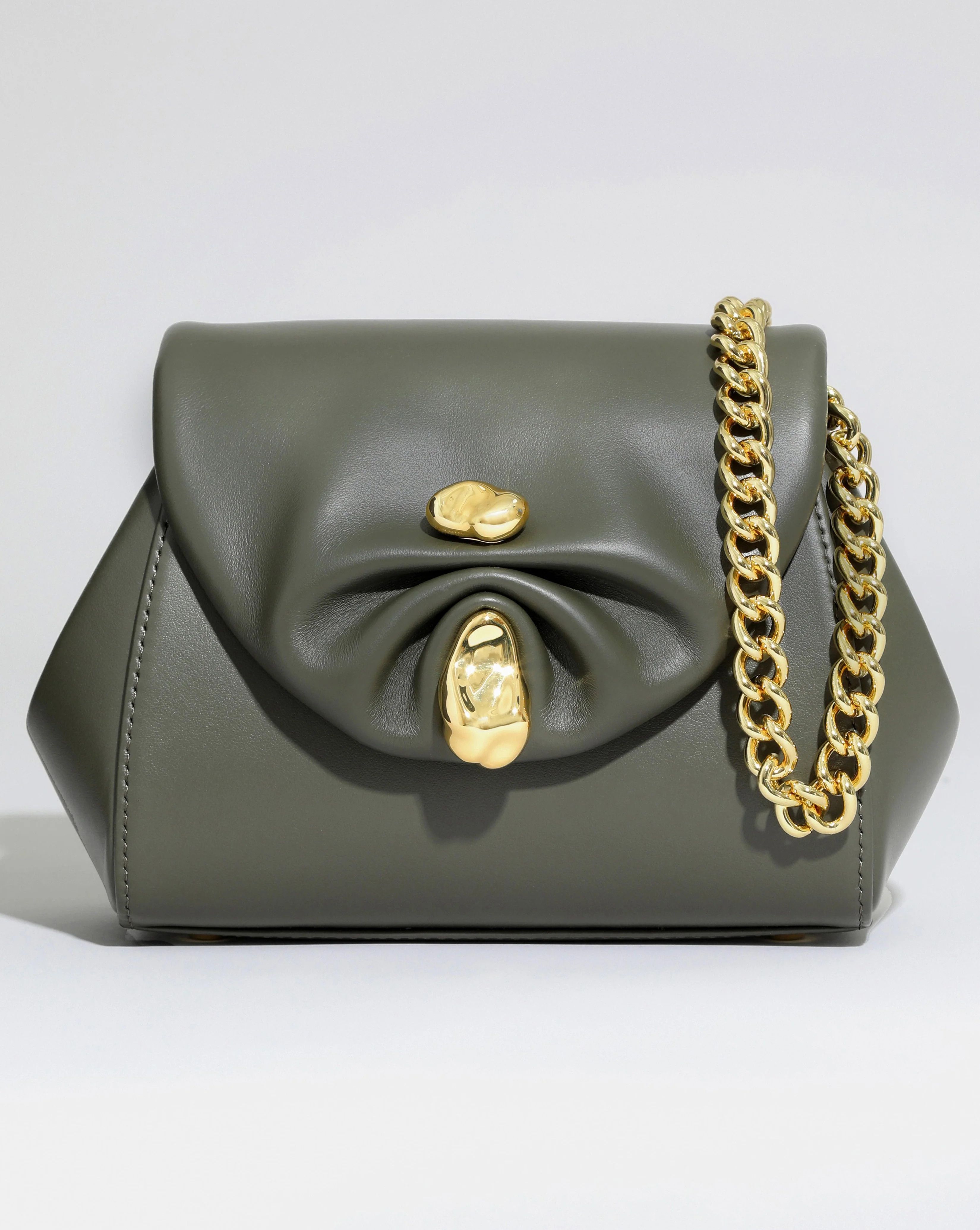 Olive Ruched Pillow Handbag | Alexis Bittar | Alexis Bittar