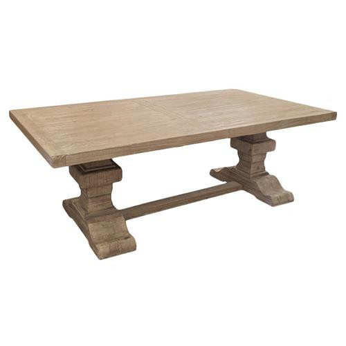 Ira Rustic Natural Bleached Elm Wood Rectangular Dining Table - Small - 84"W | Kathy Kuo Home