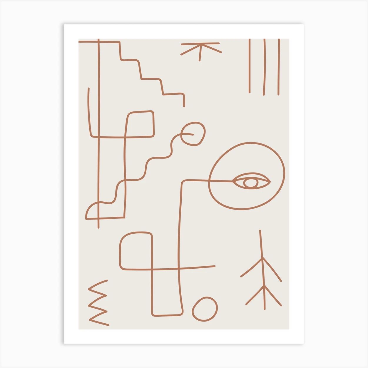 Warm Abstract Iv Line Art Print | Fy! (UK)