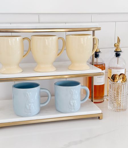 Coffee Bar! ☕️ 

I'm madly in love with these French Blue Bunny mugs, I think they look wonderful on my coffee bar. 

Coffee Station, Syrup Dispensers, Brass Spoons, Easter Mugs, Pastels, Kitchen Counter 

#LTKSeasonal #LTKstyletip #LTKhome