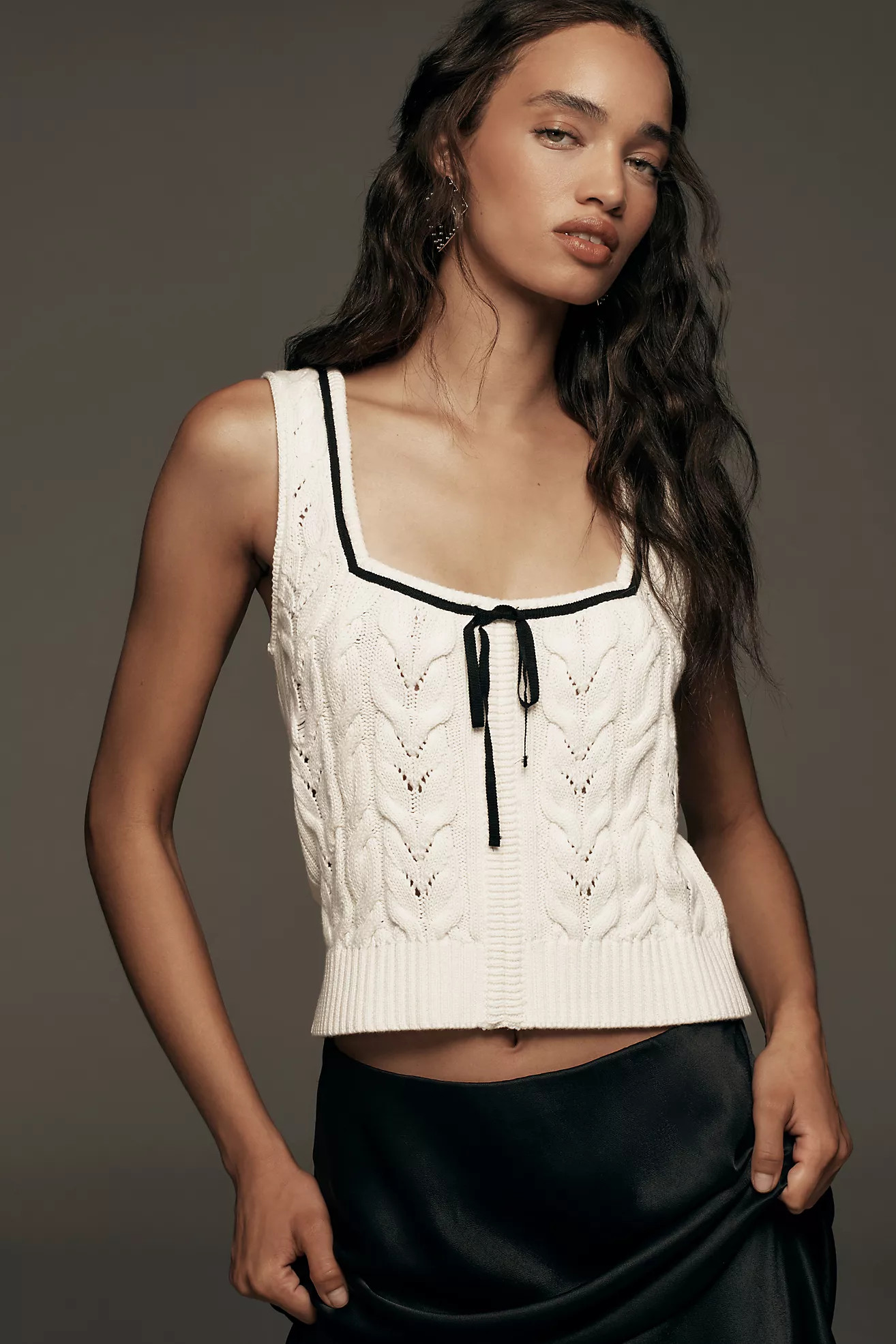 By Anthropologie Square-Neck Bow Sweater Top | Anthropologie (US)