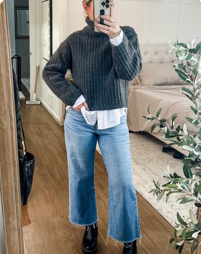 Recreating this look with updated pieces since it’s making its comeback on social but it’s all sold out!! I wear my true size in everything! 29 regular jeans (Paige are 27” ish length) and the button down a medium but you can def size down unless you want it more oversized. The sweaters: you need to read the size charts! I don’t own them sadly! 


#LTKootd #LTKOver40 #LTKgrwm