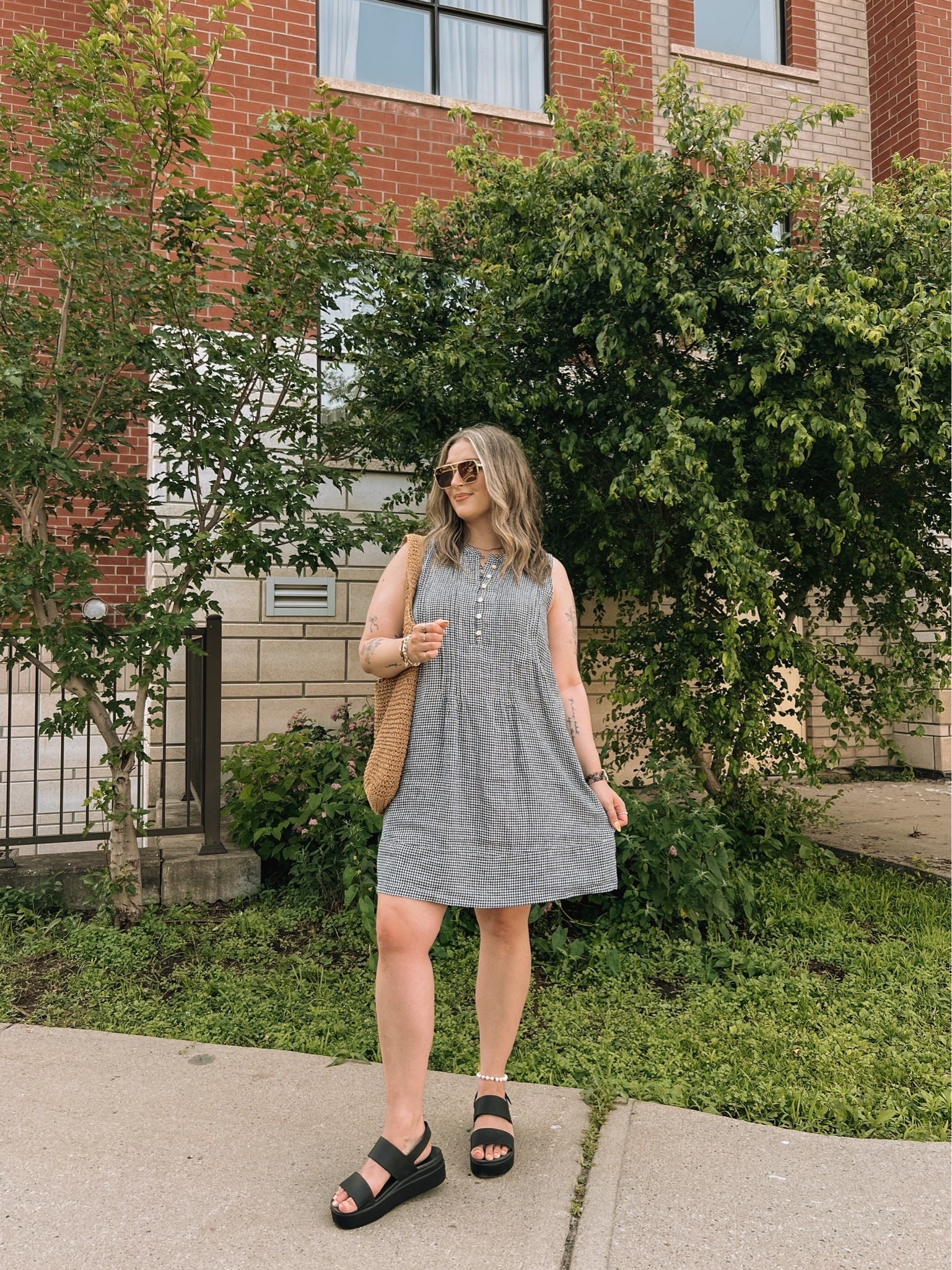 Simple summer ootd! Wearing L in the dress. I’m a 9.5-10 shoe and wear a 10 in the crocs sandals (Canadian link under “similar products”)

#LTKsummer #LTKmidsize #LTKdresses