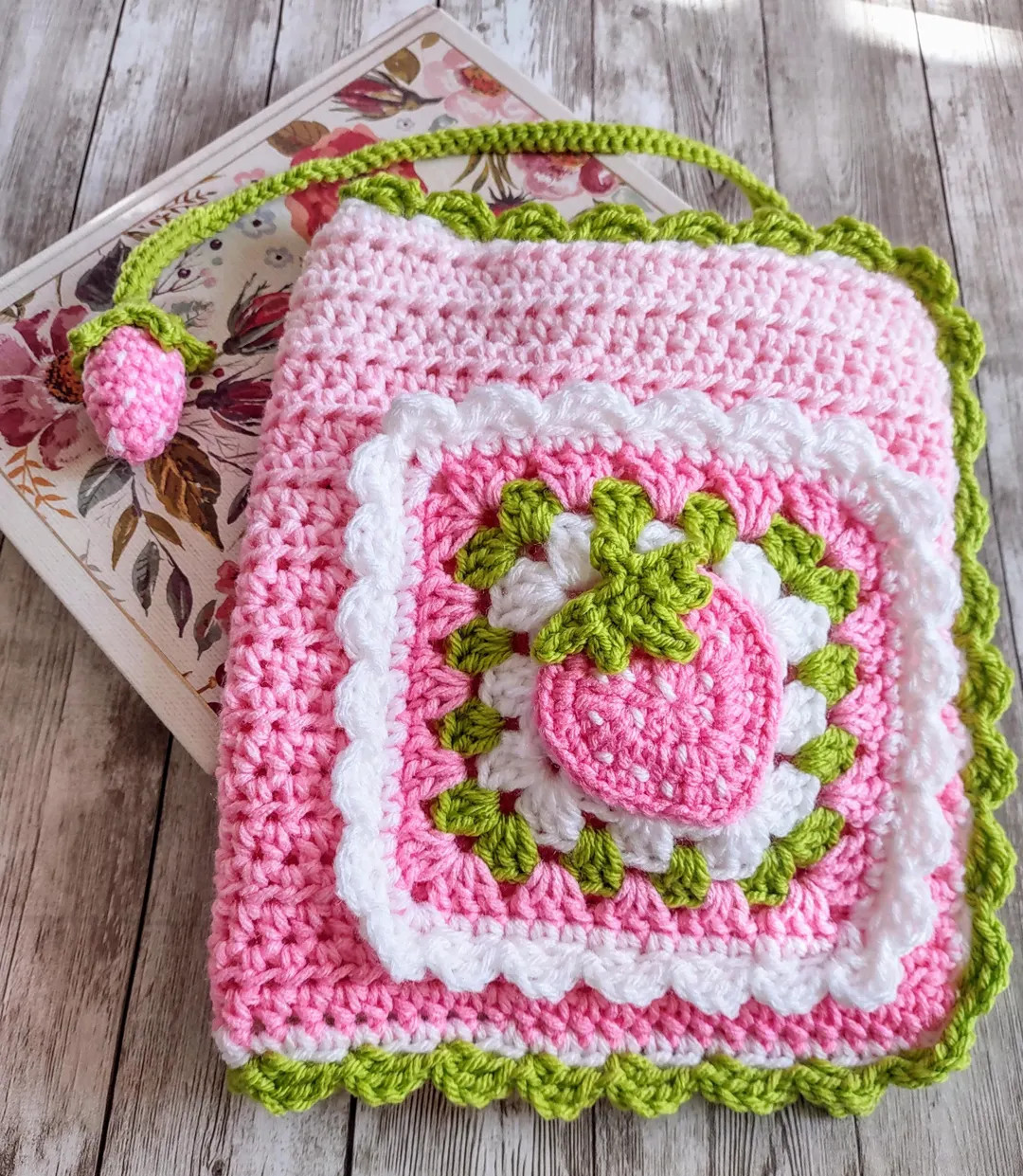 Strawberry Crochet Bible Cover: Cottagecore Christian Book Protector - Etsy | Etsy (US)