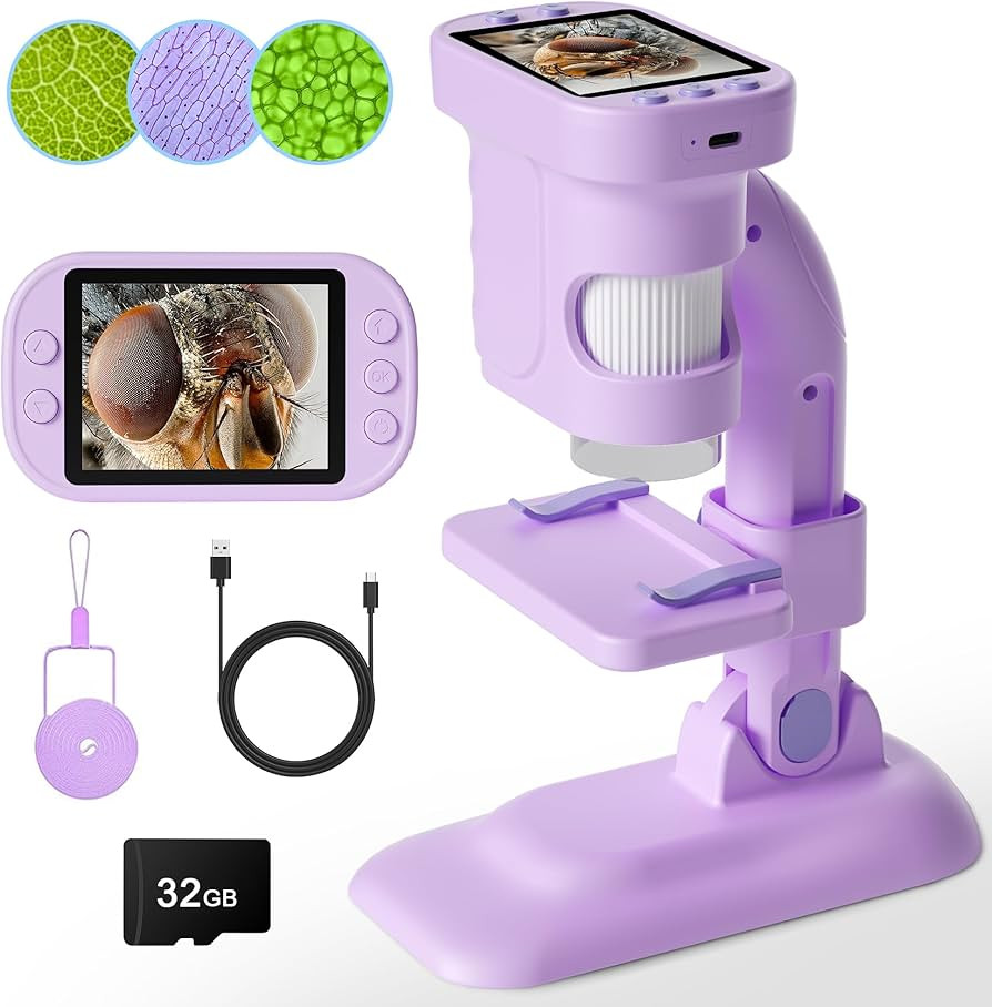 Kids Microscope - Mini Handheld Microscope for Kids, Portable Pocket Digital Microscope Toys for ... | Amazon (US)