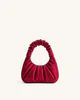 Gabbi Artificial Crystal Medium Ruched Hobo Handbag - Red | JW PEI US