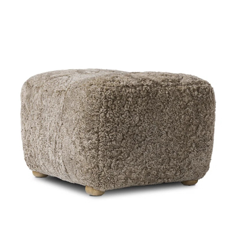 Oslo Ottoman-Taupe Shearling | Wayfair North America