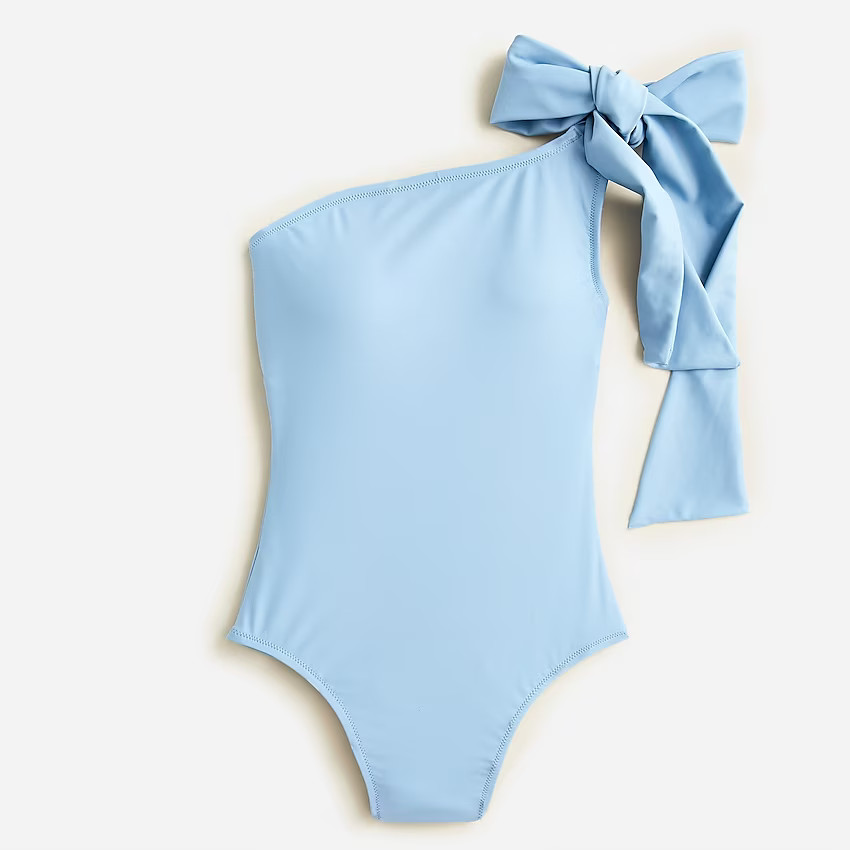 Bow one-shoulder one-piece | J. Crew US