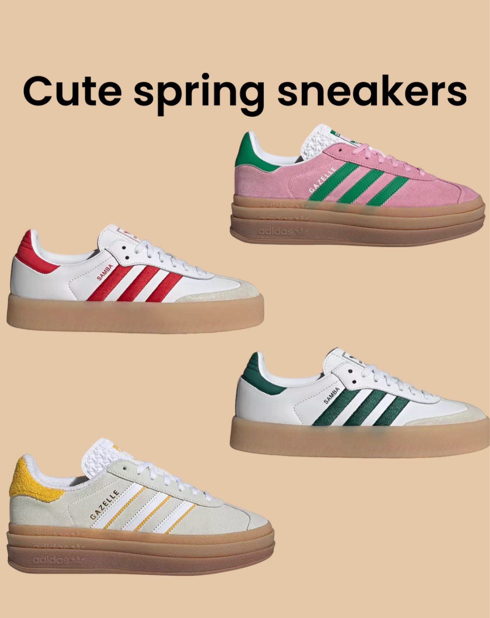 Adding more color to the wardrobe for spring 2024!

Spring haul
Spring shoes
Sneakers
Adidas gazelle
Adidas samba
Color 
Spring fashion
Spring inspo 
Pink sneakers
Yellow sneakers
Green sneakers 


#LTKsalealert #LTKshoecrush #LTKSpringSale