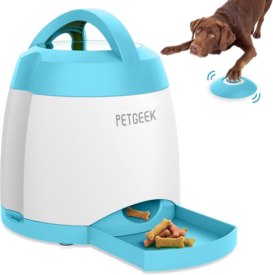 PETGEEK Automatic Treat Dispensing Dog Toys, Dog Treat Dispenser with Dog Button Remote Control, ... | Amazon (US)