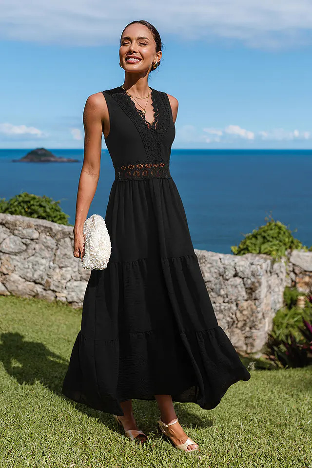 Little Details Black Maxi Dress | Cupshe US