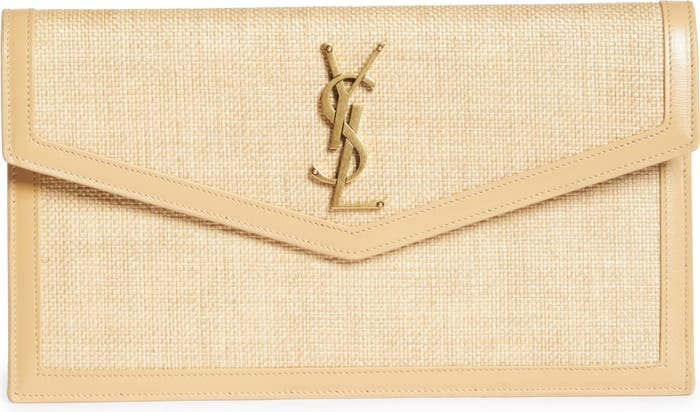 Uptown Monogram Micro Raffia PouchSAINT LAURENT | Nordstrom