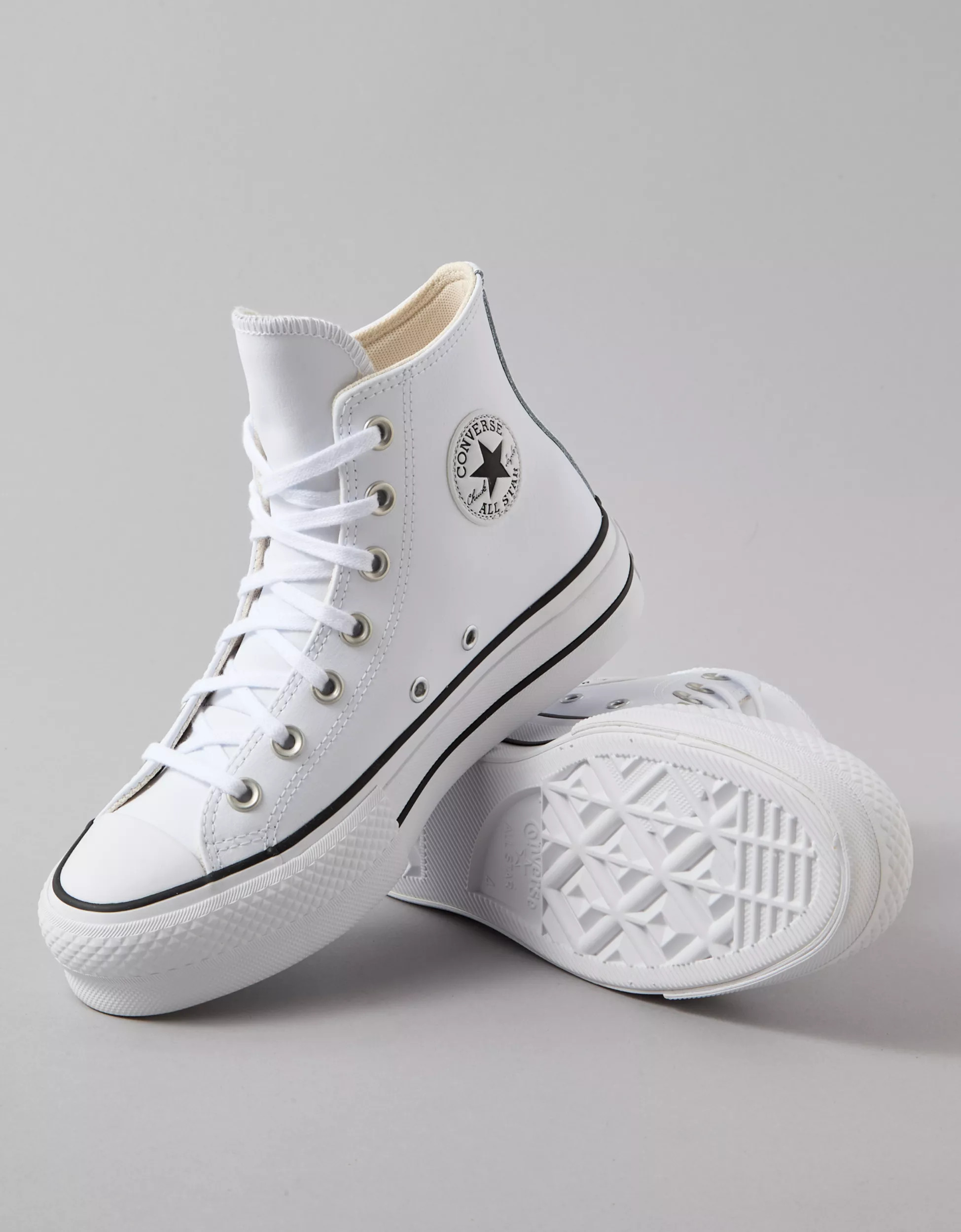 Converse Chuck Taylor Leather All Star Platform Lift High-Top Sneaker | American Eagle Outfitters (US & CA)