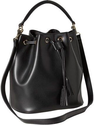Old Navy Womens Faux Leather Bucket Bag Size One Size - Black | Old Navy US