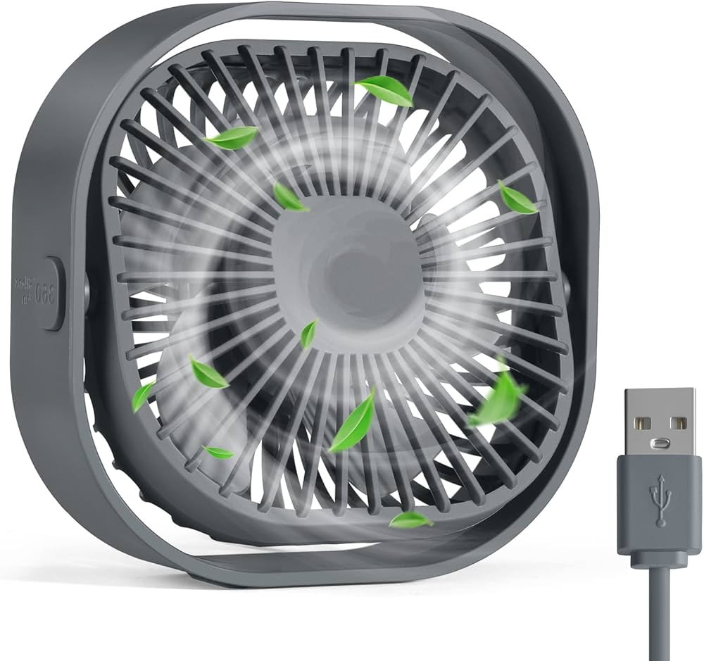 RJVW Small USB Desk Fan,3 Speeds Portable Table Fan, 4 inch Personal Mini Fan,Small Cooling Fan b... | Amazon (US)