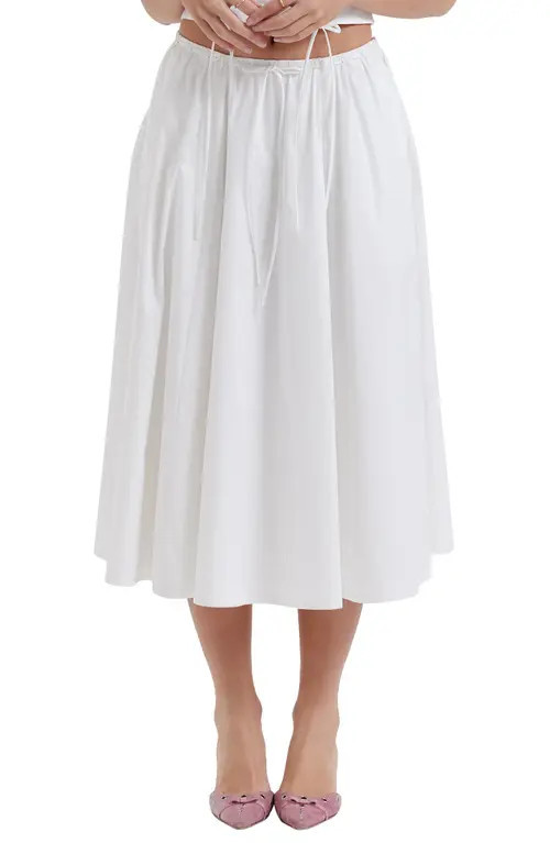 HOUSE OF CB Cora Gathered Lace-Up Skirt in White at Nordstrom, Size Small | Nordstrom