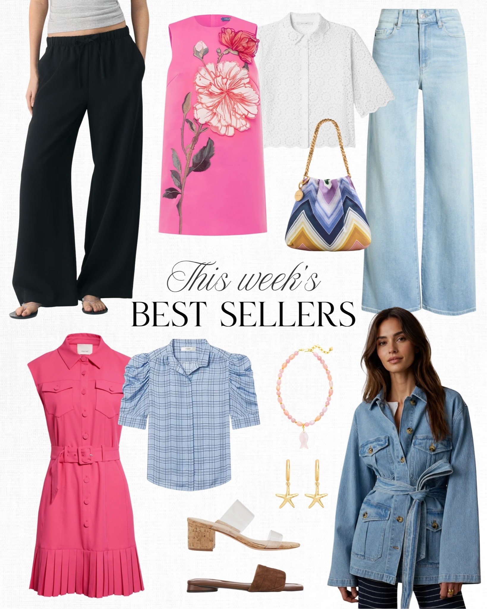 A few of my favorite pieces are on sale! I mentioned last week that I picked up this pretty pink dress for a rehearsal dinner in Dallas and I noticed it just went on sale! This Frame Gillian blouse and this eyelet blouse are also on sale — I own and love both. How cute is this new denim jacket? I’m obsessed with the belt detailing.

#LTKootd #LTKSaleAlert #LTKPetite