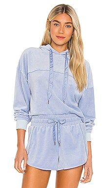 AMUSE SOCIETY Solice Fleece Sweatshirt in Dusty Blue from Revolve.com | Revolve Clothing (Global)