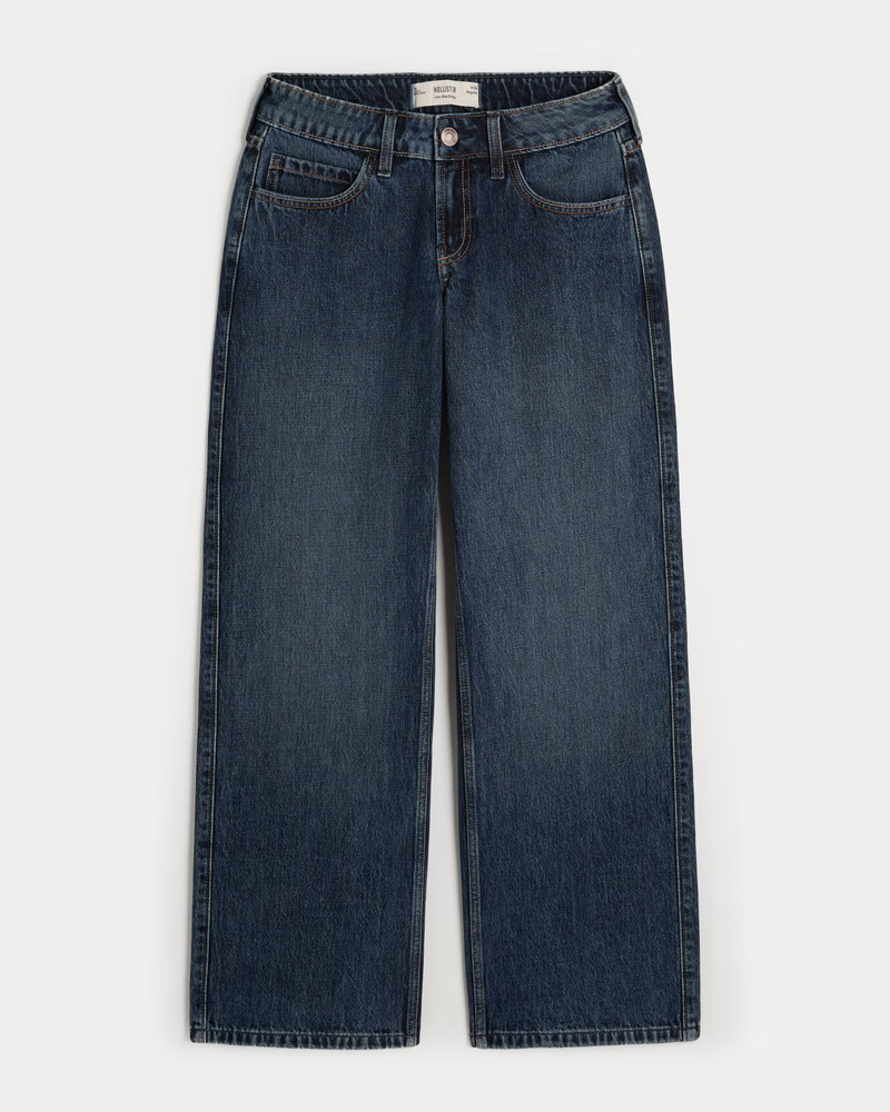 Women's Low-Rise Dark Wash Baggy Jeans from Hollister | Hollister (US)