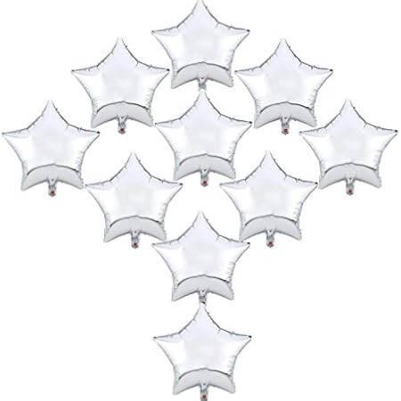 100 Pcs 5'' Silver Star Shaped Balloons Foil Balloons Mylar Balloons for Baby Shower, Gender Reveal, | Amazon (US)