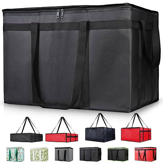 CIVJET Insulated Food Delivery Bag, XXXL Insulated Reusable Grocery Cooler/Hot Bags, Tote Bag for... | Amazon (US)