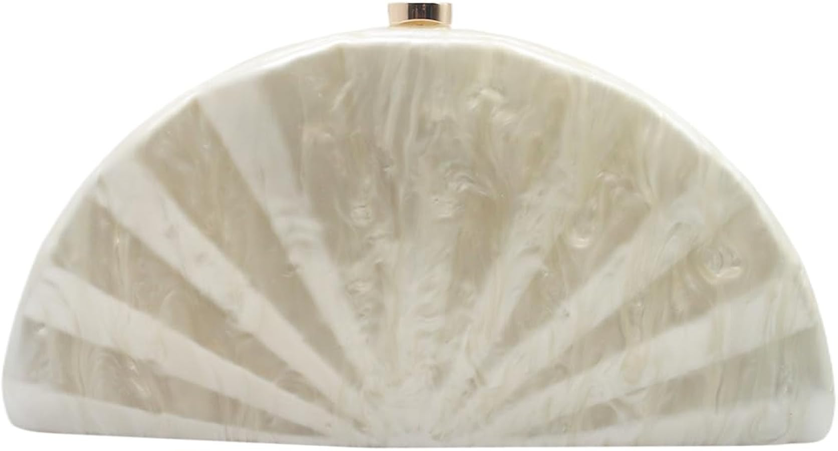 Acrylic Fan Shell Clutch Purse Elegant Marbled Unique Handbag with Detachable Chain for Party Coc... | Amazon (US)