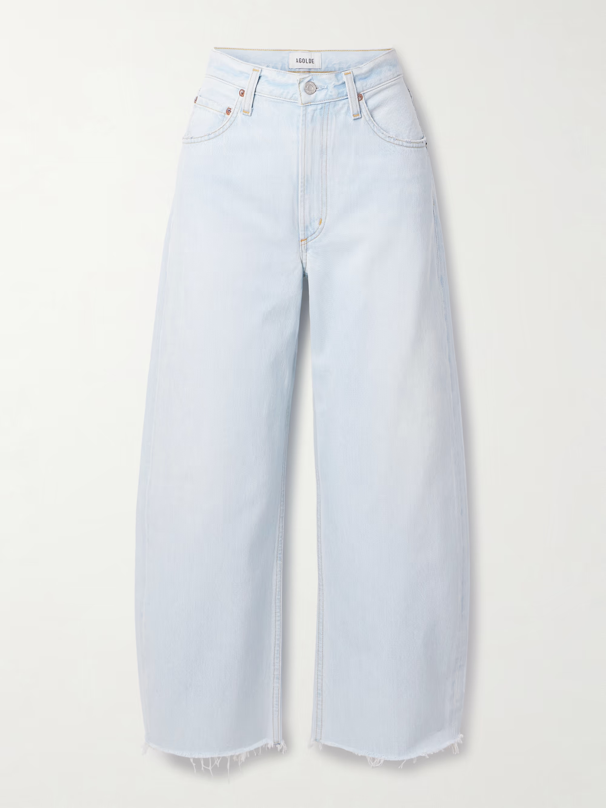 Low Curve frayed mid-rise wide-leg jeans | NET-A-PORTER (US)