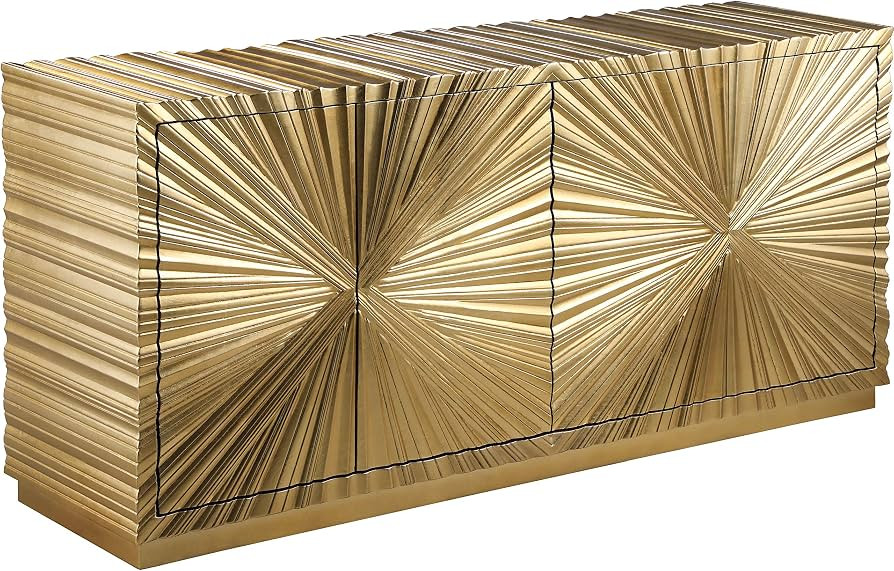 Meridian Furniture Golda Collection Modern | Contemporary Gold Leaf Sideboard/Buffet with Intrica... | Amazon (US)