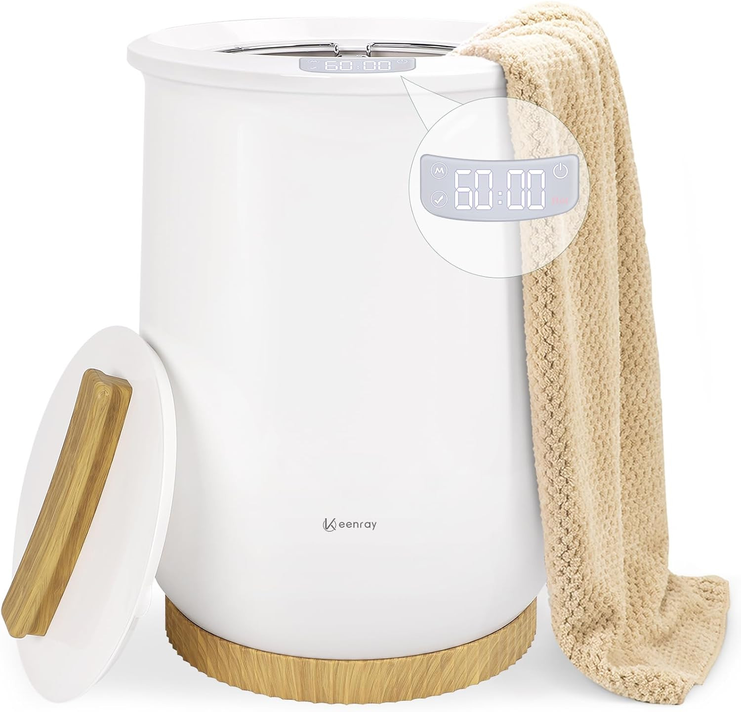 Keenray Upgraded Towel Warmer Bucket, Large Towel Warmer with 3 Heating Modes, Heat Time 30/45/60... | Amazon (US)