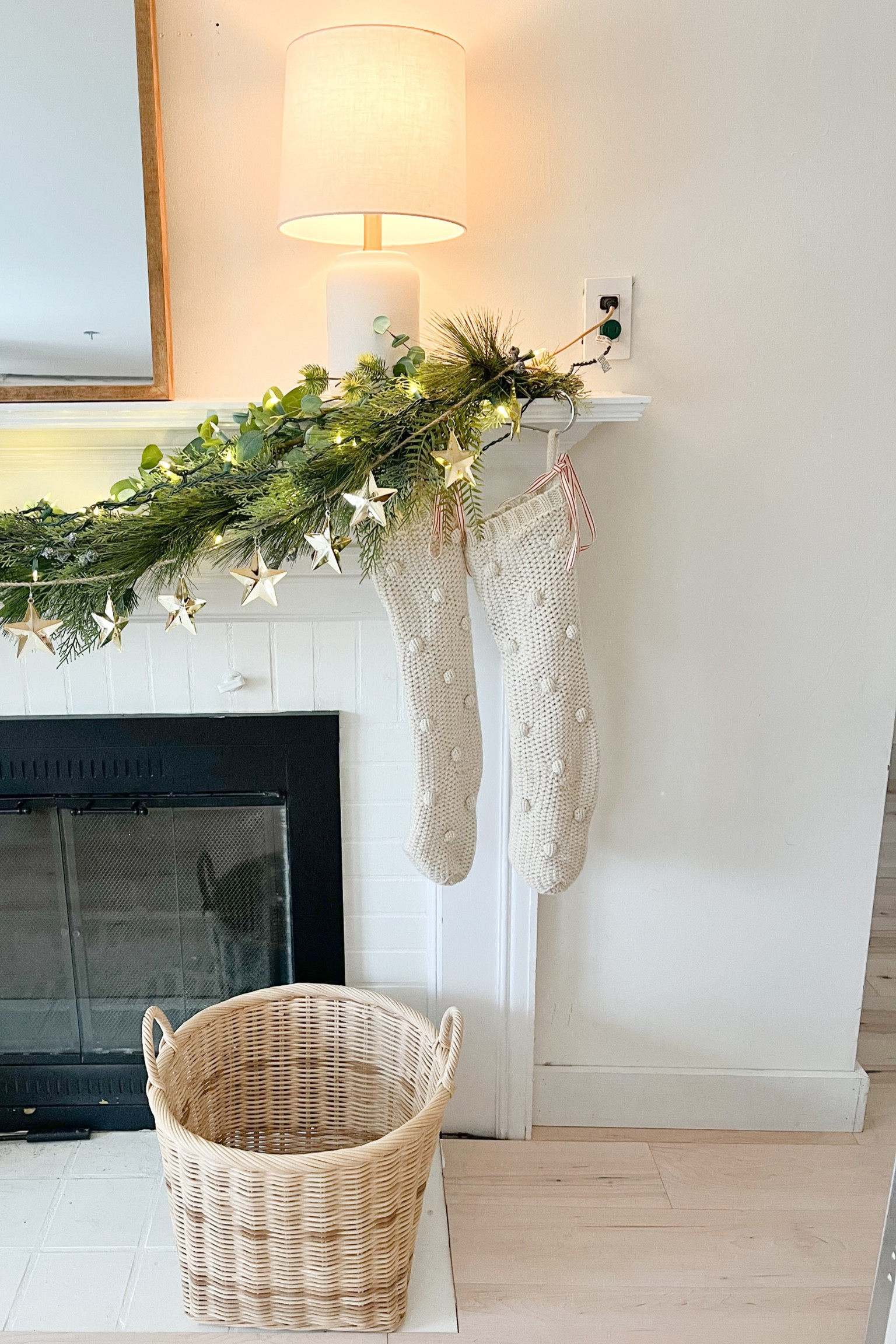 Simple Christmas mantel styling 🌲 Stockings are from last year but linked similar ☺️ 

#LTKhome #LTKHoliday #LTKSeasonal