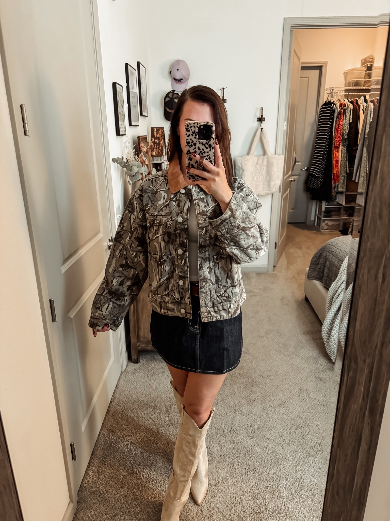 Camo jacket // under $100 // barn jacket // target finds // mini skirt // fall outfit // fall // thanksgiving outfit 

#LTKSaleAlert #LTKFindsUnder100 #LTKStyleTip