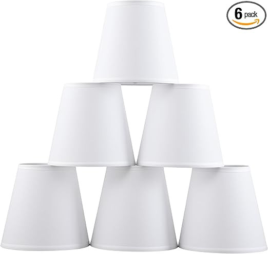 Set of 6 Clip-on Mini Chandelier Lamp Shades,3.5" x 5.1" x 5.5",Small Barrel,Handmade,Traditional... | Amazon (US)