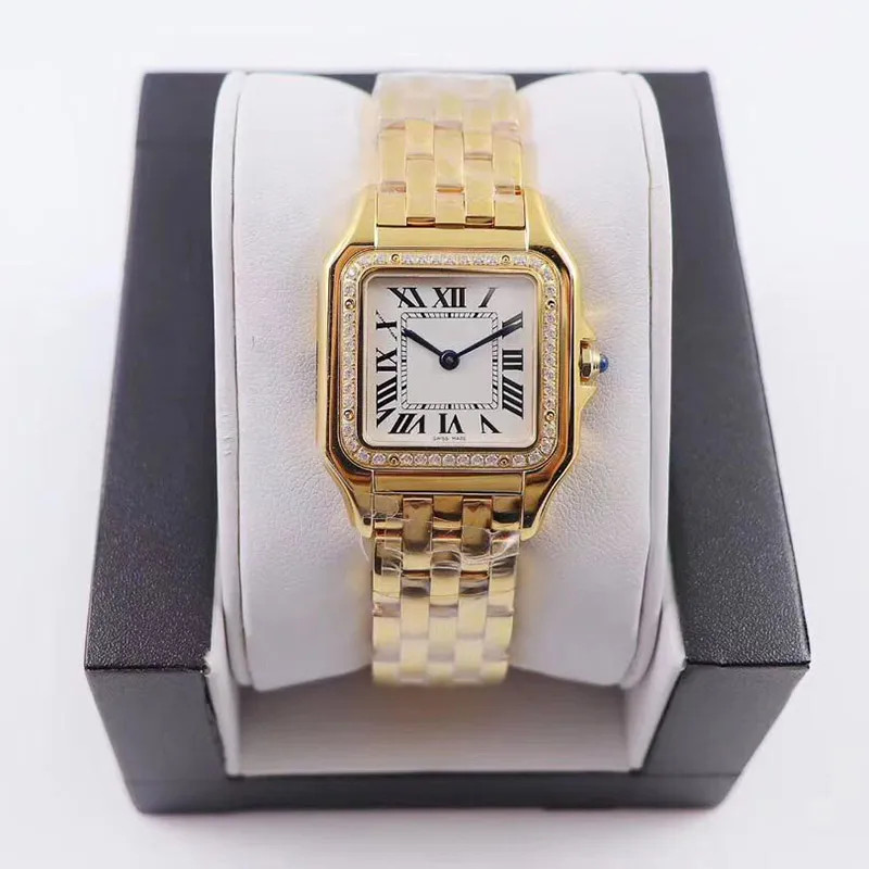 Dropshipping Women Watches 22*22/27*27 MM dial Gold/Silver Stainless Steel Quartz Lady Watch With... | DHGate