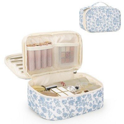Narwey Makeup Bag, Small Floral Cosmetic Bag with Makeup Brush Compartment, | Target