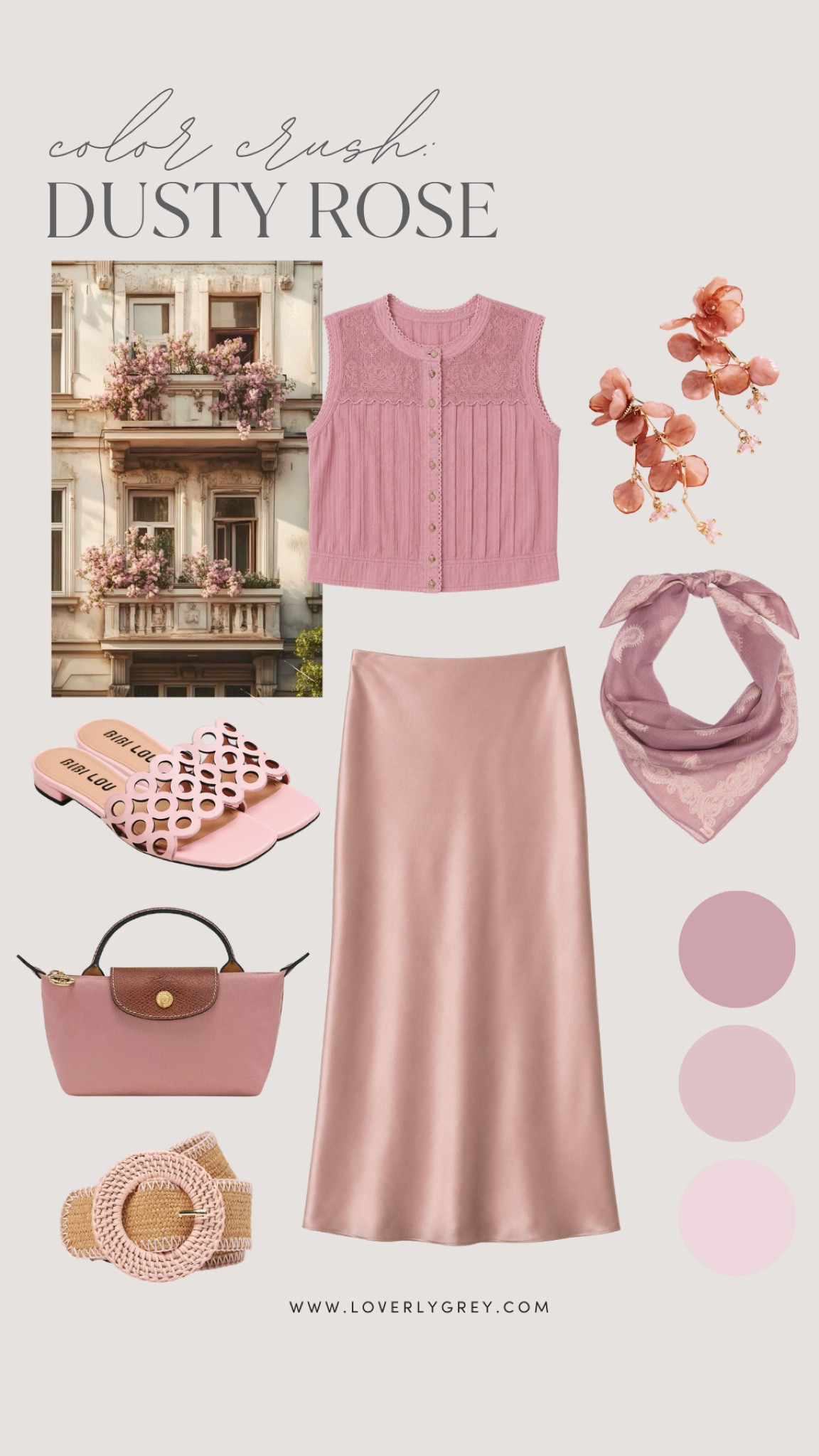 This shade of pink 😍 Truly one of my favorite colors! Found some pieces perfect for spring & summer!

Loverly Grey, dusty rose, mauve pink, soft pink, satin skirt, scarf, longchamp, sandals, statement earrings 

#LTKSeasonal