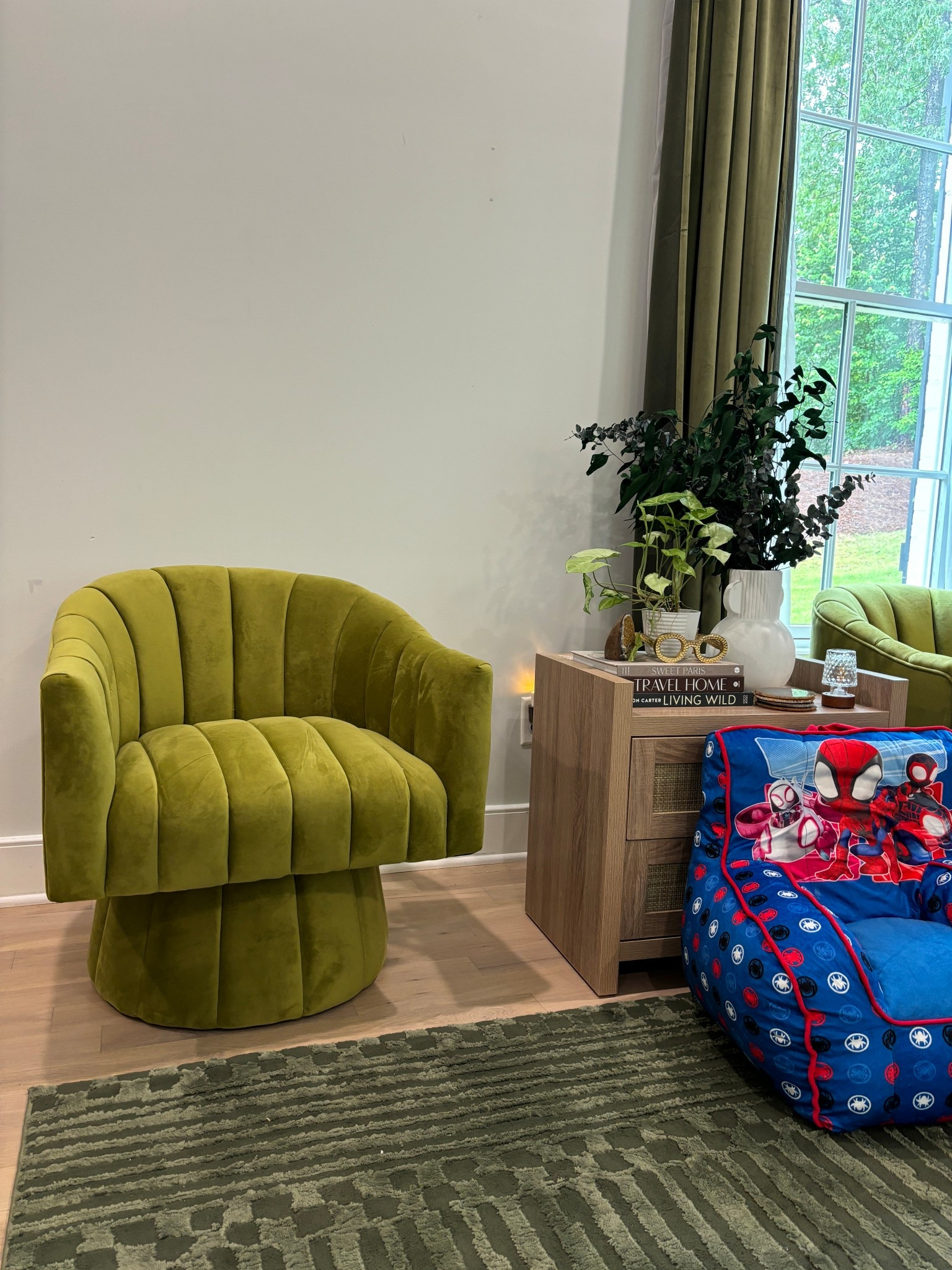 Linking the end tables I also got. Great for storage 
