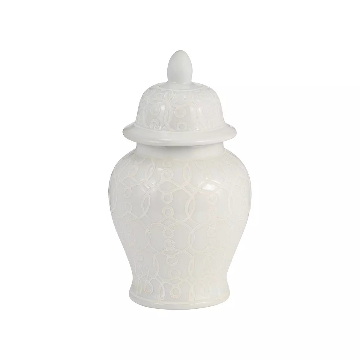 Sagebrook Home 10" Ivory Temple Jar - Ceramic Chinoiserie Classic Contemporary Decorative Jar Acc... | Target