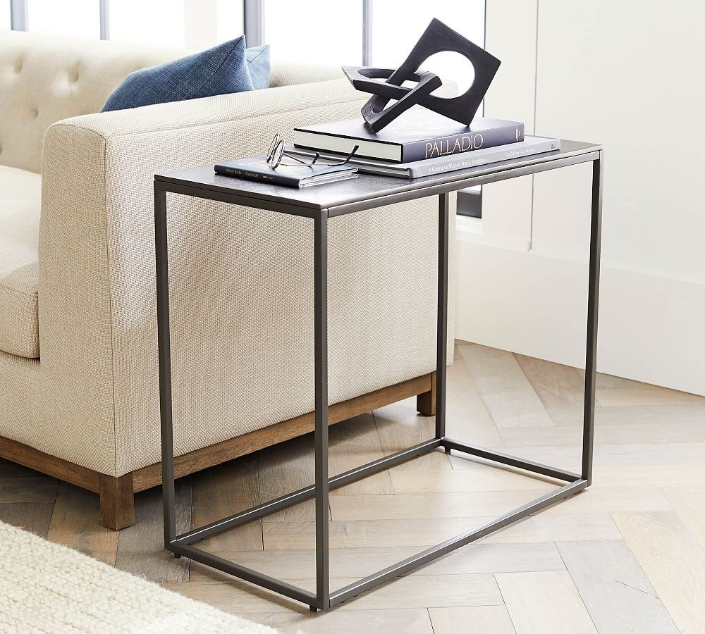 Duke Rectangular Metal Side Table (14") | Pottery Barn (US)