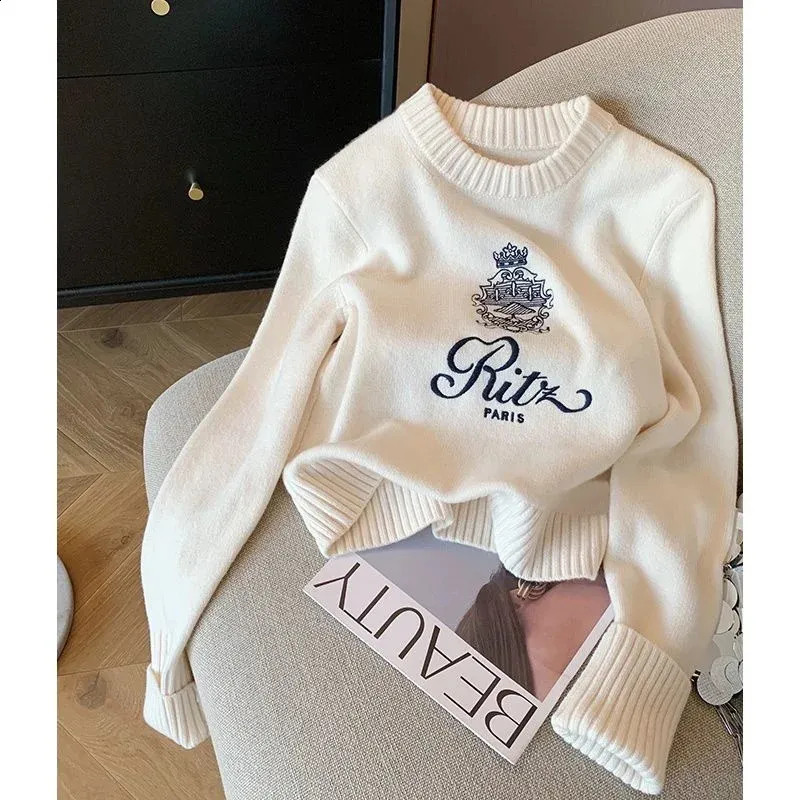 Women's Spring Summer Long Sleeve Embroidery Pullover Round Neck Casual Knitted Sweater Jumper | DHGate