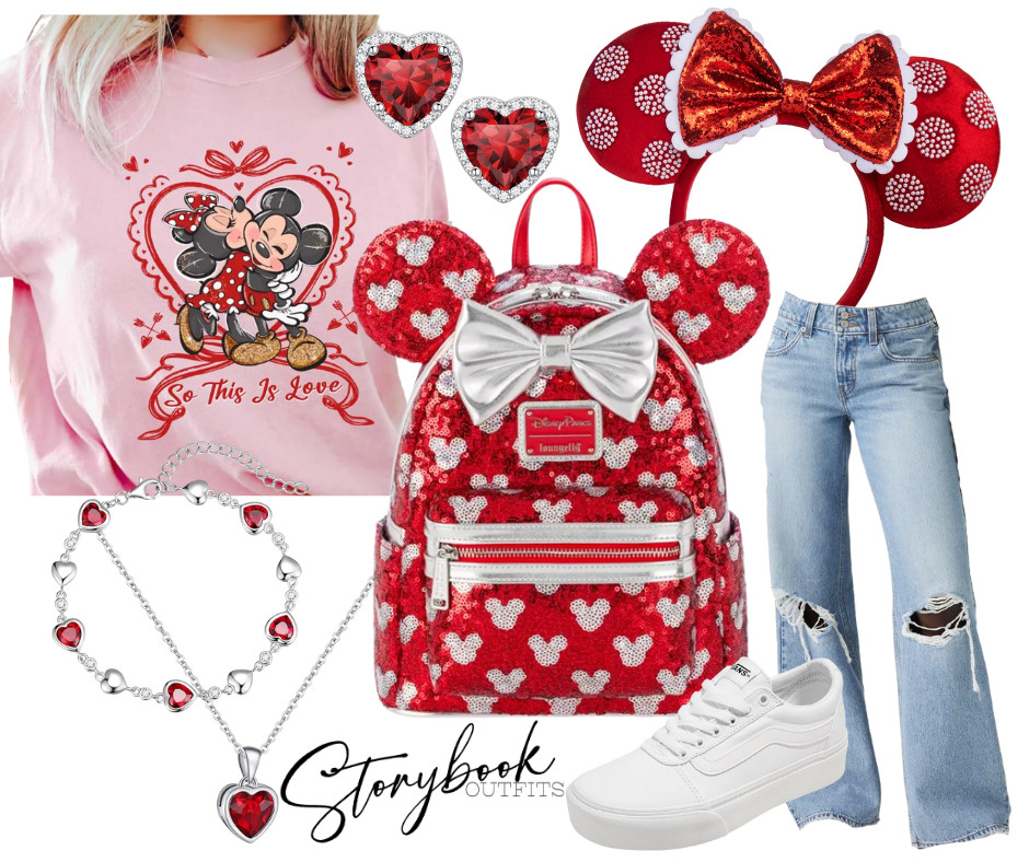 Say hello to So This Is Love — the sparkliest Valentine-ready Disney outfit ever ❤️🎀✨

Pink Minnie and Mickey tee, red sequin Valentine ears, the CUTEST heart-covered Loungefly, sparkle heart jewelry, cozy denim + classic white sneakers… this look is perfect for February park trips, date nights, or anyone who loves a little extra Disney romance! 

 

#LTKTravel