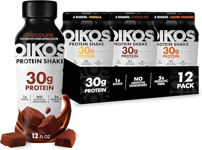 Oikos Protein Shake, Exclusive Variety Pack, 30g High Protein Drinks, Shelf Stable, Ready to Drin... | Amazon (US)
