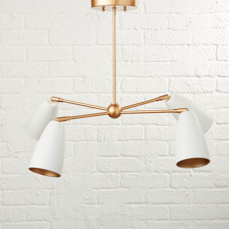 Spotlight White and Gold Pendant + Reviews | Crate and Barrel | Crate & Barrel