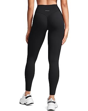 Womens High Waist No Front Seam Scrunch Butt Leggings Workouts 25 Inches V-Back Scrunch Booty Gym... | Amazon (US)